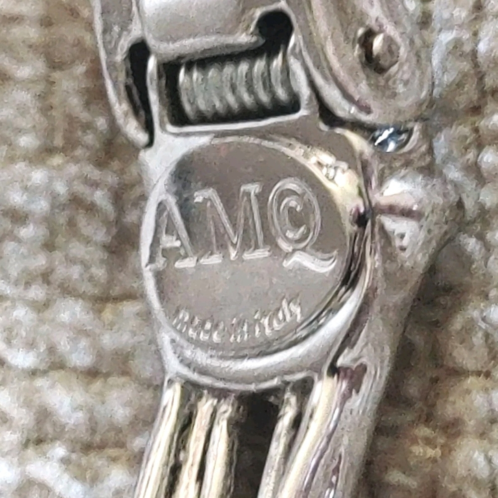 Alexander McQueen (Made In Italy)  Silver Skeleton Bracelet with Center Stone - Picture 4 of 5